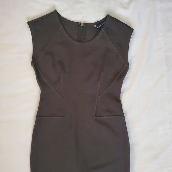 French Connection Women's T-Monique Stretch Cap Sleeve Dress Ebony/Soleil Size 8 - Picture 5 of 13